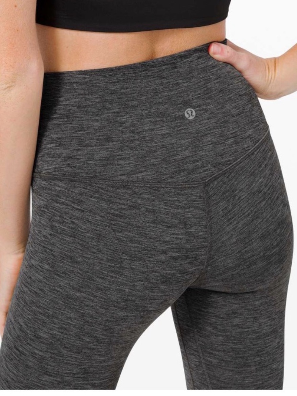 lululemon athletica Heather grayish/black High-Rise Leggings, size 6